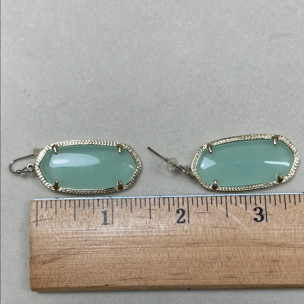 Kendra Scott Gold and Mint Green Earrings - Picture 4 of 4